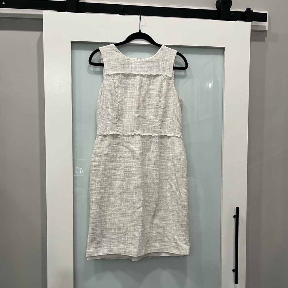 Karl Lagerfeld White Tweed Dress, Size 8